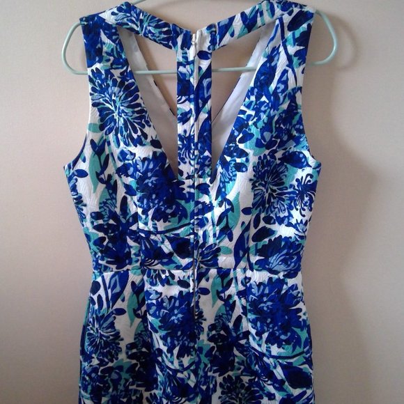 NWOT H&M Shades of Blue Sleeveless Floral Dress - Picture 3 of 3